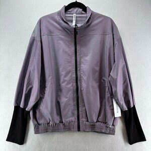 NWOT Barry's Jacket - Iridescent Windbreaker Cropped Oversized Full
Zip Purple